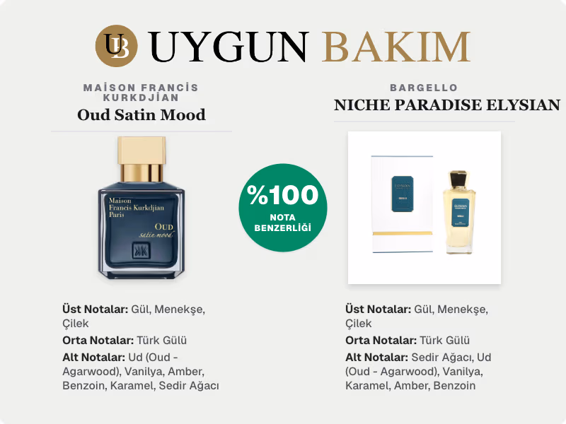 Oud Satin Mood vs NICHE PARADISE ELYSIAN Muadil Karşılaştırması