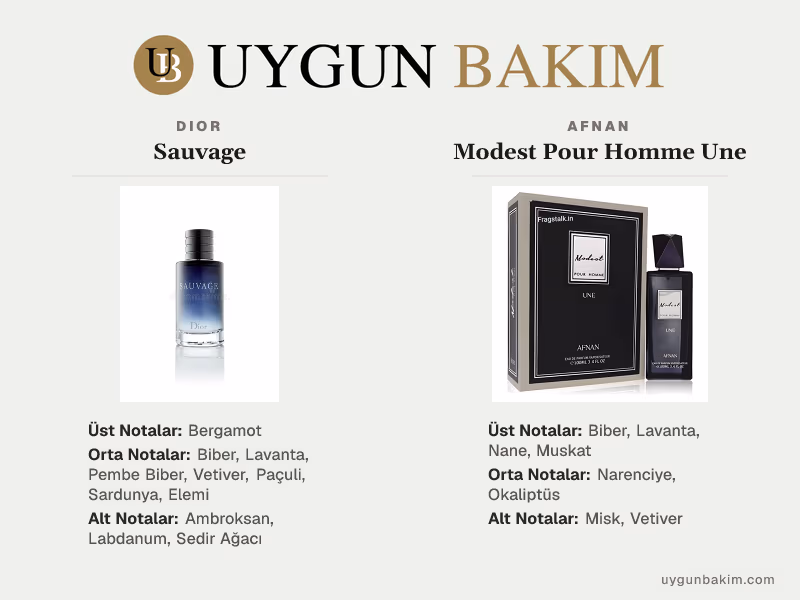 Dior Sauvage | Afnan Modest Pour Homme Une Muadili