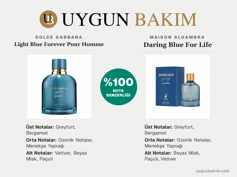 Dolce Gabbana Light Blue Forever Pour Homme | Maison Alhambra Daring Blue For Life Muadili